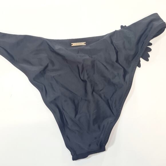 MILLY Cabana Applique Bikini Bottom in Black - Picture 5 of 7